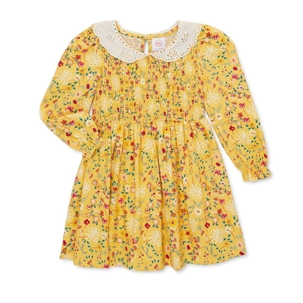 Wonder Nation Floral Dress Size 18 Month Prairie Boho Easter Lace Collar Cottage